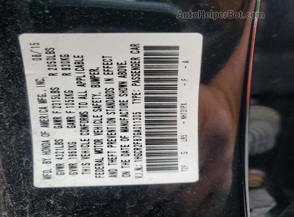 1HGCR2F87GA011305 2016 HONDA ACCORD Black Engine compartment view