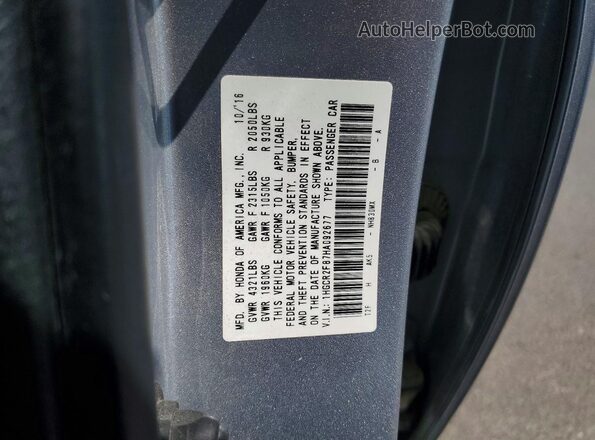 1HGCR2F87HA092677 2017 HONDA ACCORD Silver Widok komory silnika