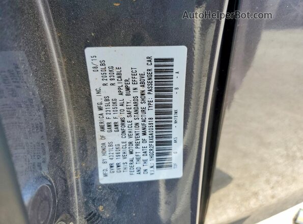 1HGCR2F8XGA005918 2016 HONDA ACCORD Gray Engine compartment view