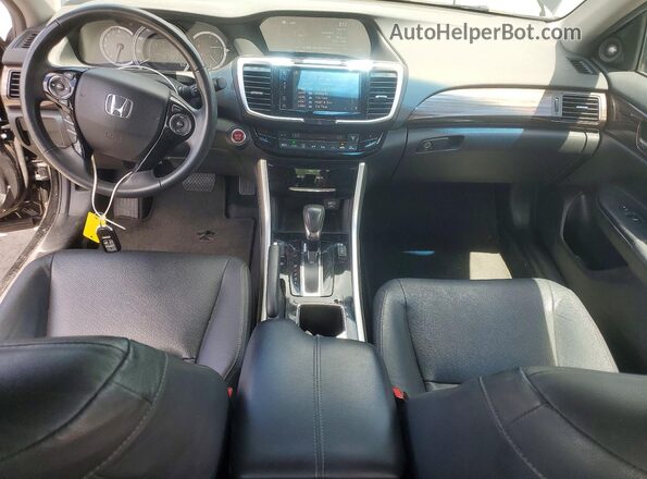 1HGCR2F8XGA006342 2016 HONDA ACCORD Black Widok deski rozdzielczej