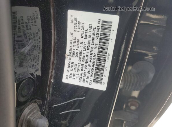 1HGCR2F8XGA006342 2016 HONDA ACCORD Black Widok komory silnika