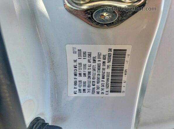 1HGCR2F94HA166002 2017 HONDA ACCORD White Widok komory silnika