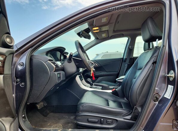 1HGCR2F95HA172049 2017 HONDA ACCORD Gray წინა სალონის ხედი