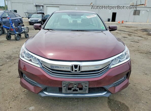 1HGCR2F96GA083489 2016 HONDA ACCORD Burgundy Вид спереду