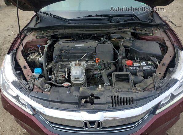 1HGCR2F96GA083489 2016 HONDA ACCORD Burgundy Вид задньої частини салону