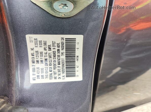 1HGCR2F9XHA263317 2017 HONDA ACCORD Gray VIN sticker view