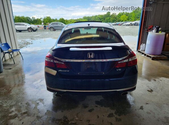 1HGCR3F04HA041640 2017 HONDA ACCORD Blue უკანა ხედი