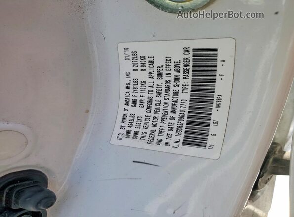 1HGCR3F09GA017770 2016 HONDA ACCORD White VIN կոդի պիտակի տեսք