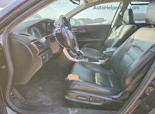 1HGCR3F80GA003701 2016 HONDA ACCORD Black წინა სალონის ხედი