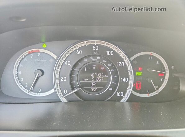 1HGCR3F82GA000752 2016 HONDA ACCORD Серый Вид щитка приборов