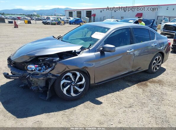 1HGCR3F88HA022286 2017 HONDA ACCORD Gray Vista tres cuartos delantera izquierda