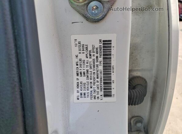1HGCR3F89HA013807 2017 HONDA ACCORD Белый Вид подкапотного пространства