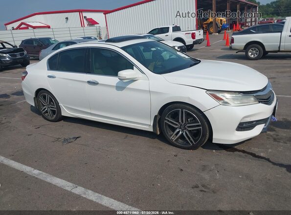 1HGCR3F92GA027734 2016 HONDA ACCORD Белый Вид задней части салона