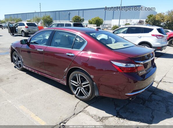 1HGCR3F92HA035172 2017 HONDA ACCORD Burgundy Rear left