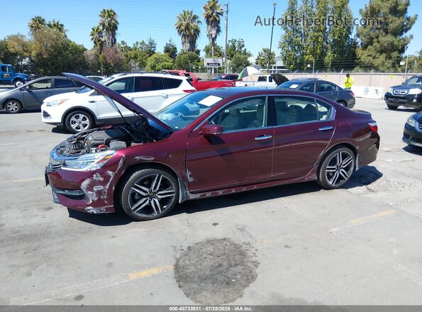 1HGCR3F92HA035172 2017 HONDA ACCORD Burgundy Front view