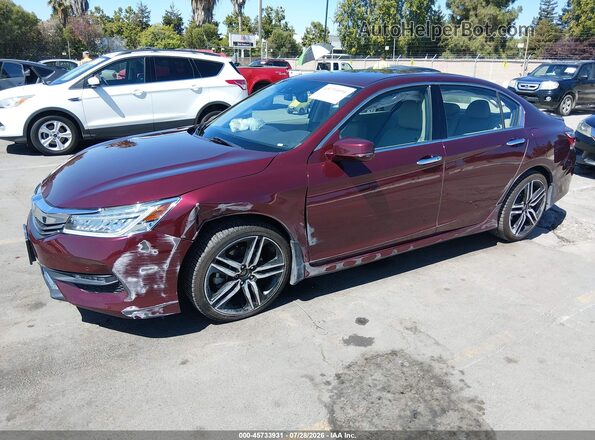 1HGCR3F92HA035172 2017 HONDA ACCORD Burgundy Front left