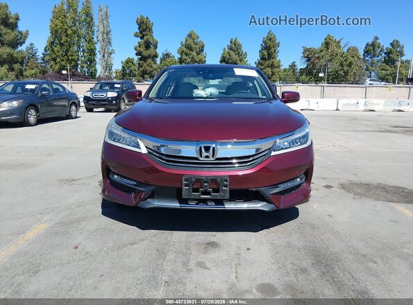 1HGCR3F92HA035172 2017 HONDA ACCORD Burgundy Instrument cluster view