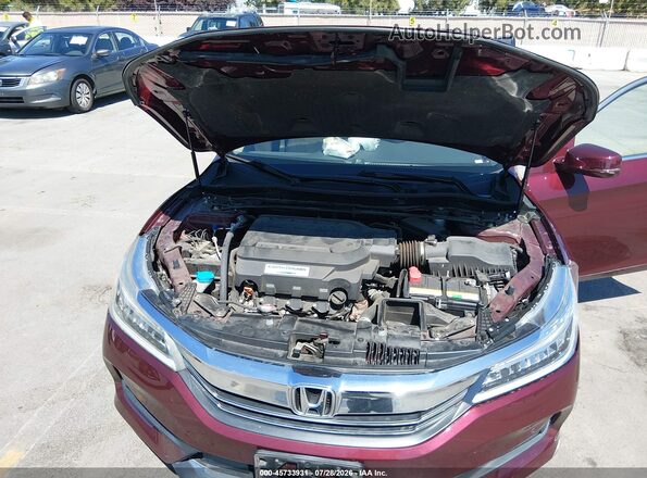 1HGCR3F92HA035172 2017 HONDA ACCORD Burgundy Rear view