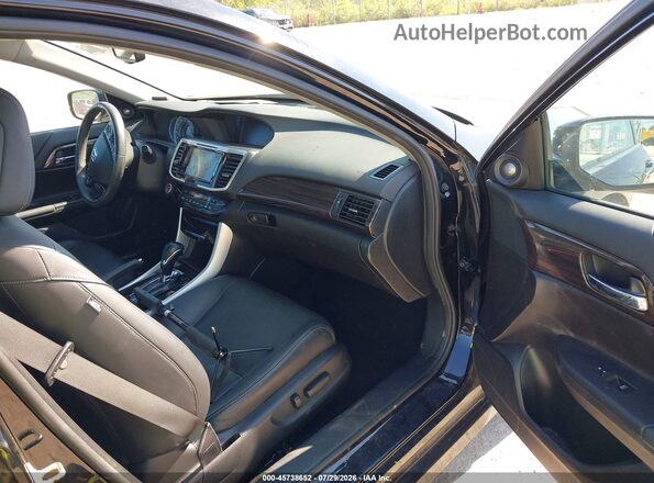 1HGCR3F95GA027923 2016 HONDA ACCORD Black წინა სალონის ხედი