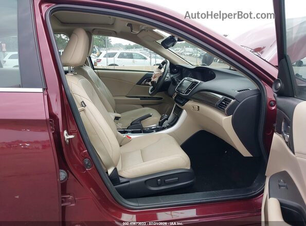 1HGCR3F98HA000247 2017 HONDA ACCORD Burgundy Вид салону спереду