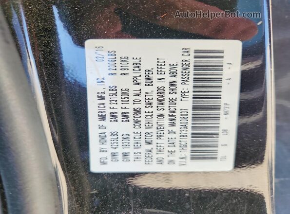 1HGCT1B73GA008037 2016 HONDA ACCORD Black VIN sticker view