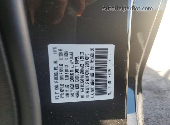 1HGCT1B89HA009932 2017 HONDA ACCORD Black Вид підкапотного простору