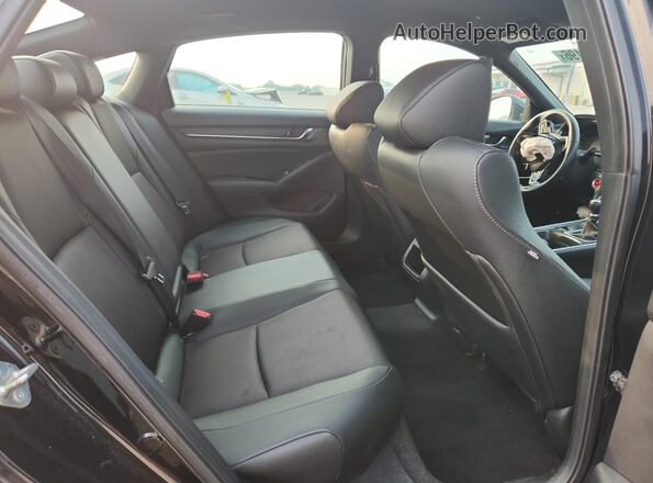 1HGCV1E39KA114696 2019 HONDA ACCORD Black უკანა სავარძლების ხედი