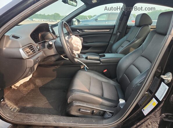 1HGCV1E39KA114696 2019 HONDA ACCORD Black წინა სალონის ხედი