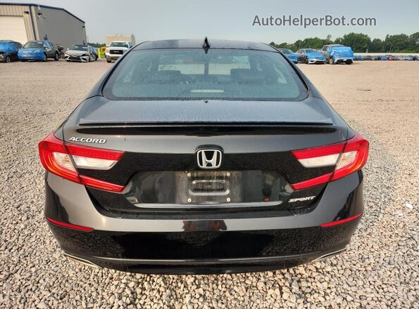 1HGCV1E39KA114696 2019 HONDA ACCORD Black უკანა ხედი