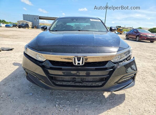 1HGCV1E3XKA069123 2019 HONDA ACCORD Black Front view