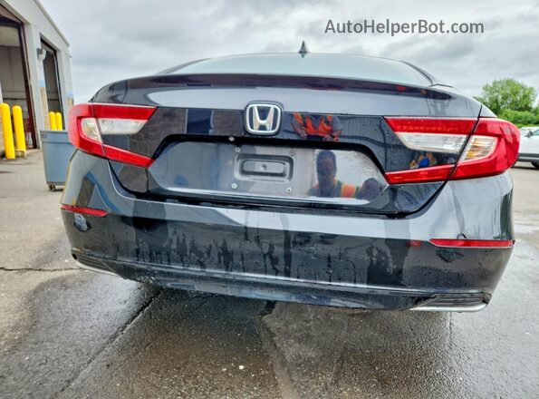 1HGCV1F10JA084144 2018 HONDA ACCORD Black უკანა ხედი