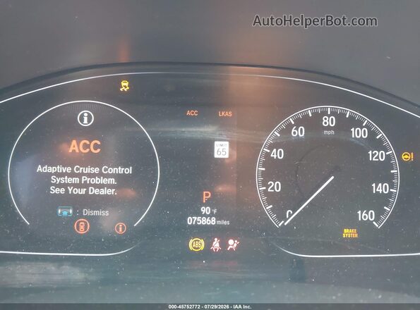 1HGCV1F10KA007565 2019 HONDA ACCORD White Vista de los asientos traseros