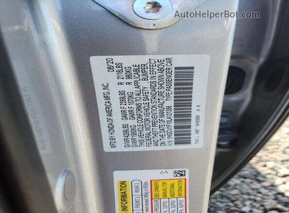 1HGCV1F10LA121356 2020 HONDA ACCORD Silver Շարժիչի բաժամունքի տեսք