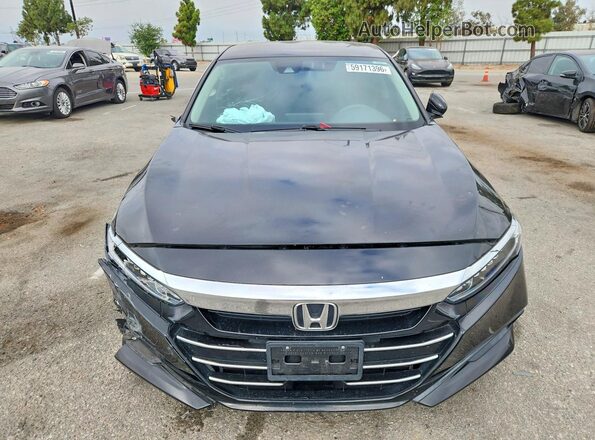 1HGCV1F10MA106938 2021 HONDA ACCORD Black Widok z przodu