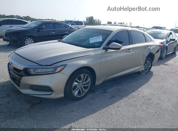 1HGCV1F11JA078742 2018 HONDA ACCORD Gold Առջևի ձախ երեք քառորդ տեսարան