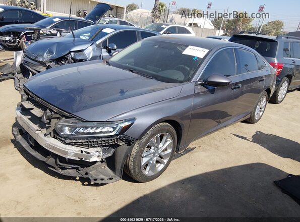 1HGCV1F11JA084833 2018 HONDA ACCORD Gray Передня ліва чверть