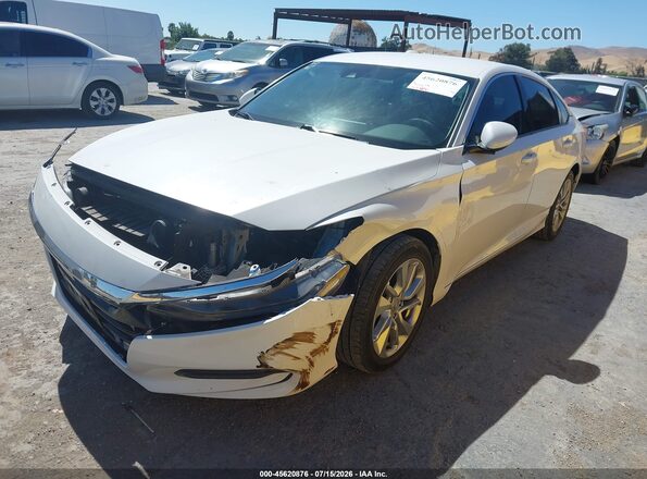 1HGCV1F11JA164424 2018 HONDA ACCORD Белый Передняя левая четверть