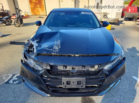 1HGCV1F12KA075916 2019 HONDA ACCORD Black Front view