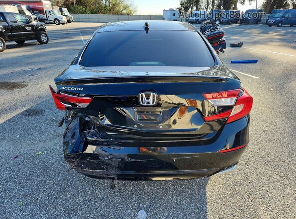 1HGCV1F12KA075916 2019 HONDA ACCORD Black Rear view
