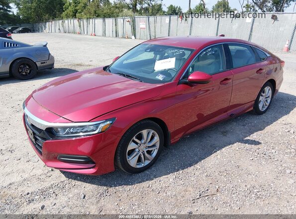 1HGCV1F12KA121390 2019 HONDA ACCORD Red Передня ліва чверть