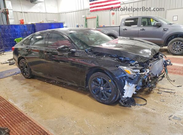 1HGCV1F13KA123388 2019 HONDA ACCORD Black Przód prawy