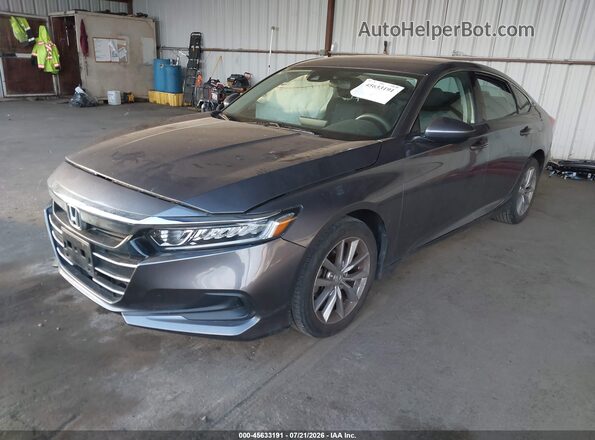 1HGCV1F13MA117612 2021 HONDA ACCORD Серый Передняя левая четверть