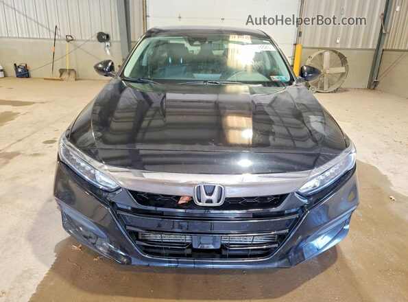 1HGCV1F14JA081795 2018 HONDA ACCORD Black Вид спереду