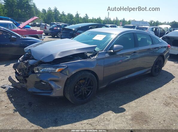 1HGCV1F14KA077067 2019 HONDA ACCORD Gray Առջևի ձախ երեք քառորդ տեսարան