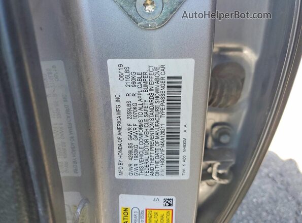 1HGCV1F14KA120211 2019 HONDA ACCORD Silver Widok komory silnika