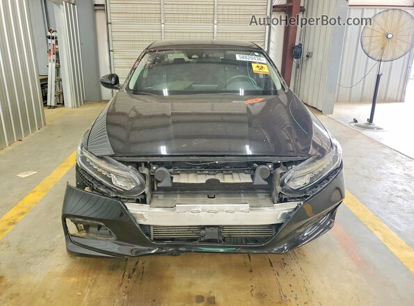 1HGCV1F15JA187706 2018 HONDA ACCORD Black Front view