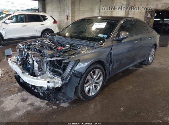 1HGCV1F15KA038746 2019 HONDA ACCORD Серый Передняя левая четверть
