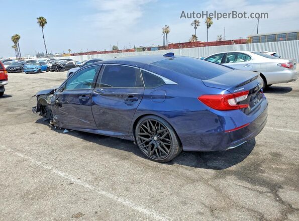 1HGCV1F15KA146316 2019 HONDA ACCORD Blue Trasero izquierdo