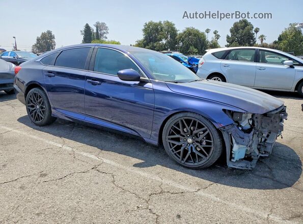 1HGCV1F15KA146316 2019 HONDA ACCORD Blue Delantero derecho