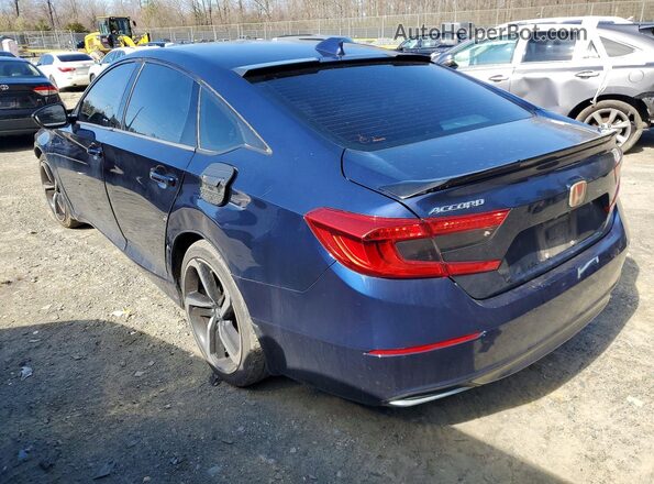 1HGCV1F16KA077555 2019 HONDA ACCORD Blue Հետևի ձախ